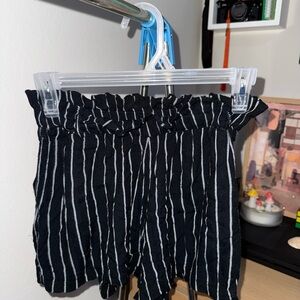 American Eagle Black and White Striped Shorts